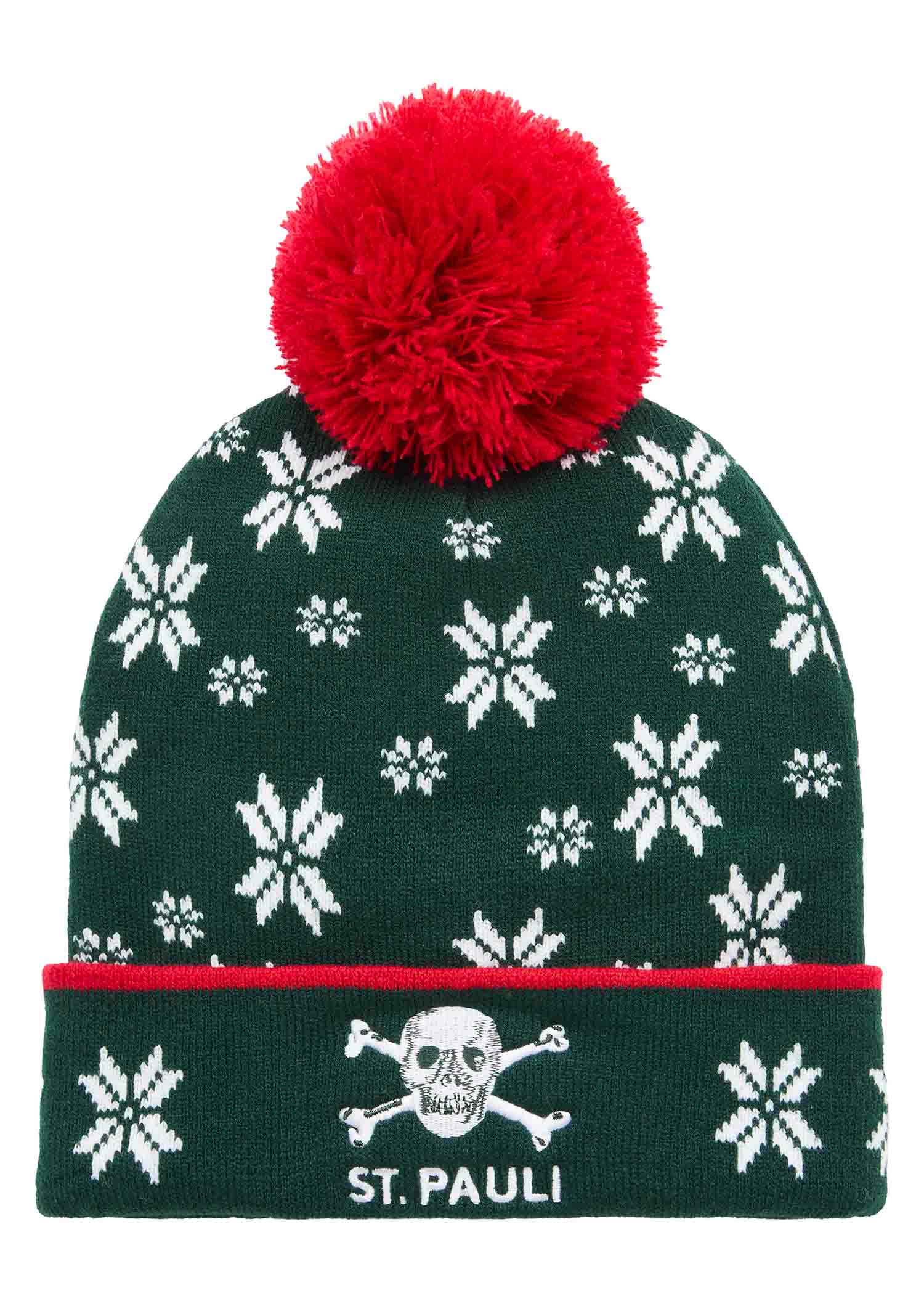 Bommelmütze - Totenkopf Schneeflocken