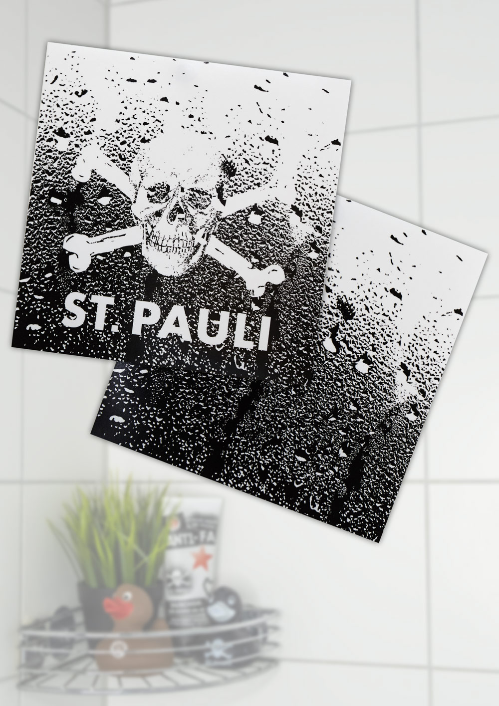 Fliesenaufkleber Totenkopf 2er Set