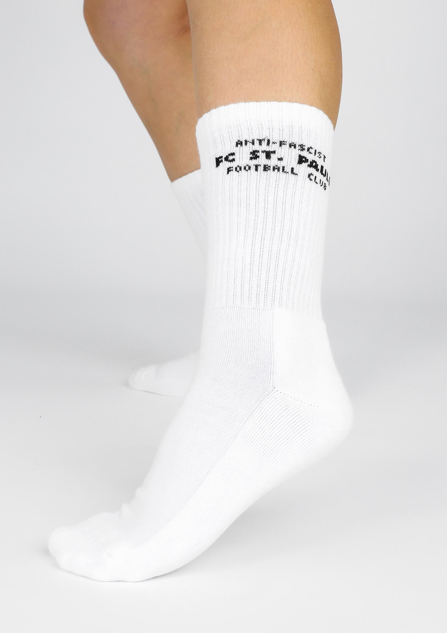 Tennissocken "Anti Fascist Football Club" weiss