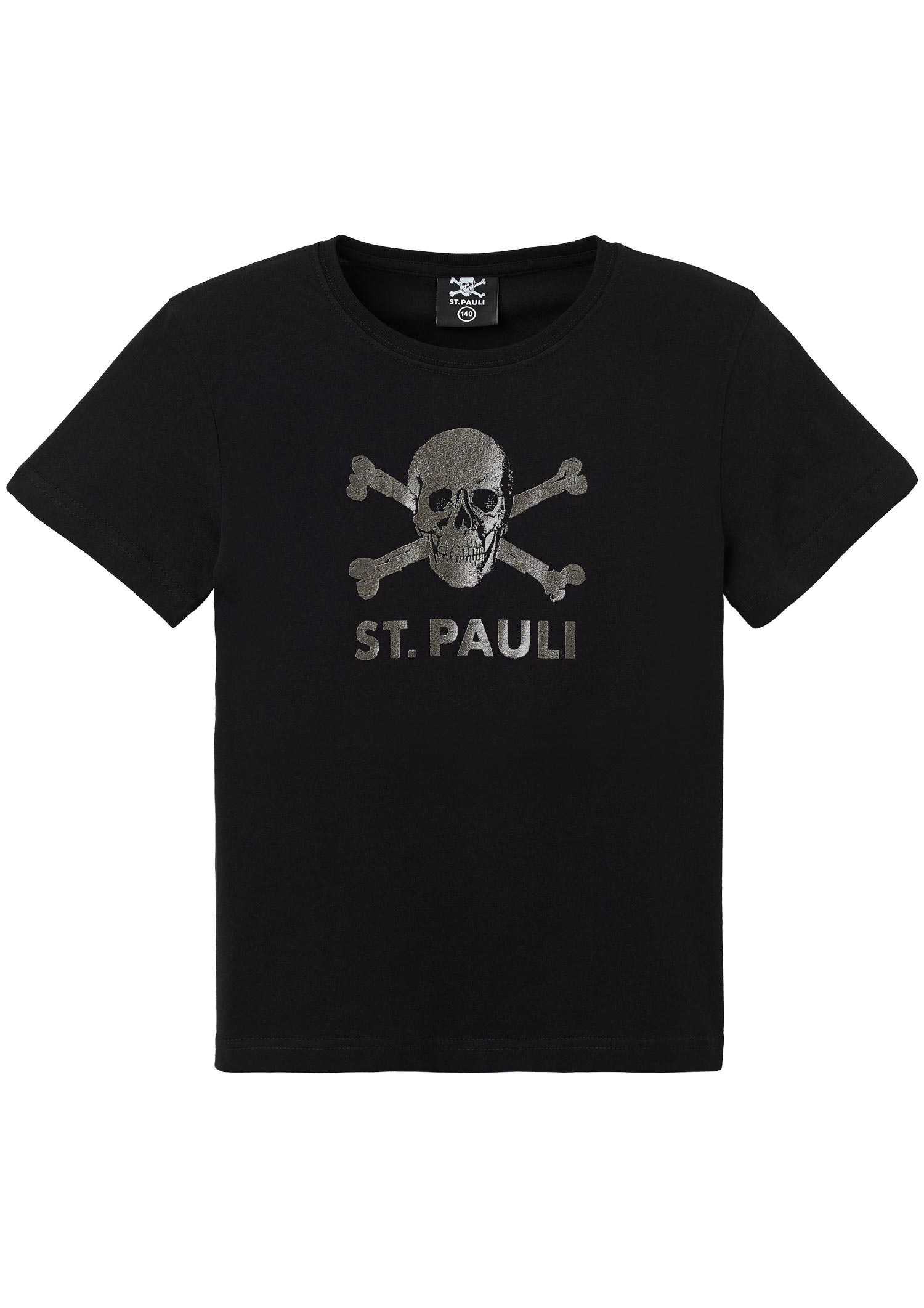 Kinder T-Shirt Glitzer schwarz-anthrazit
