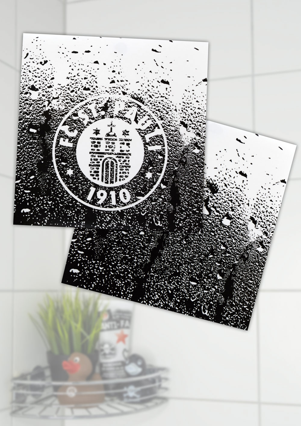 Fliesenaufkleber Logo 2er Set