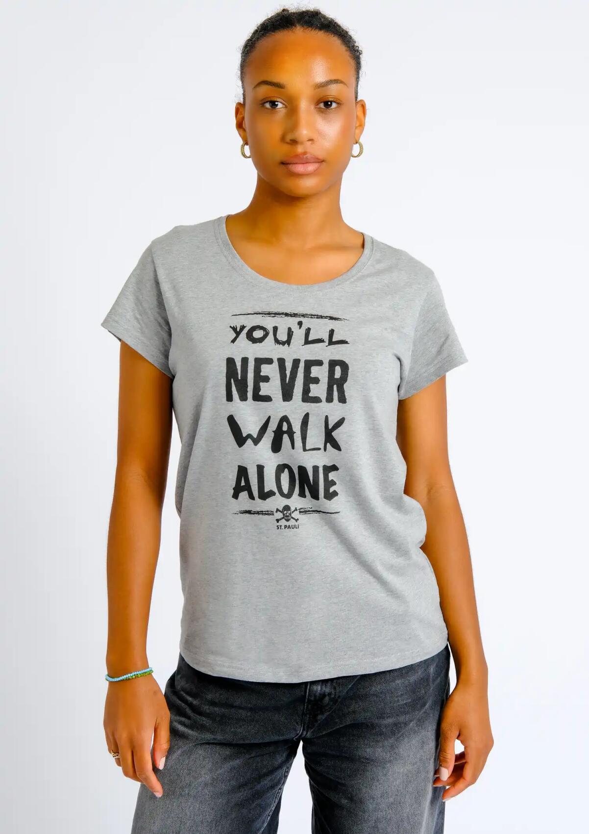 T-Shirt - tailliert "You'll never Grau - Schwarz"