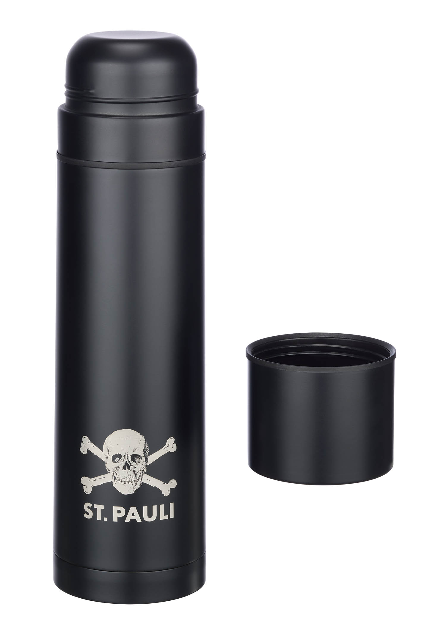 Thermoskanne mit 2 Bechern Totenkopf