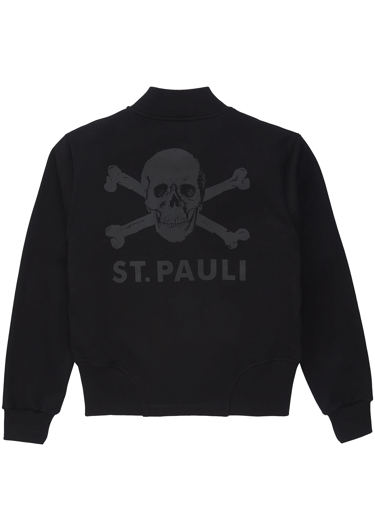 Collegejacke tailliert "All Black" Totenkopf