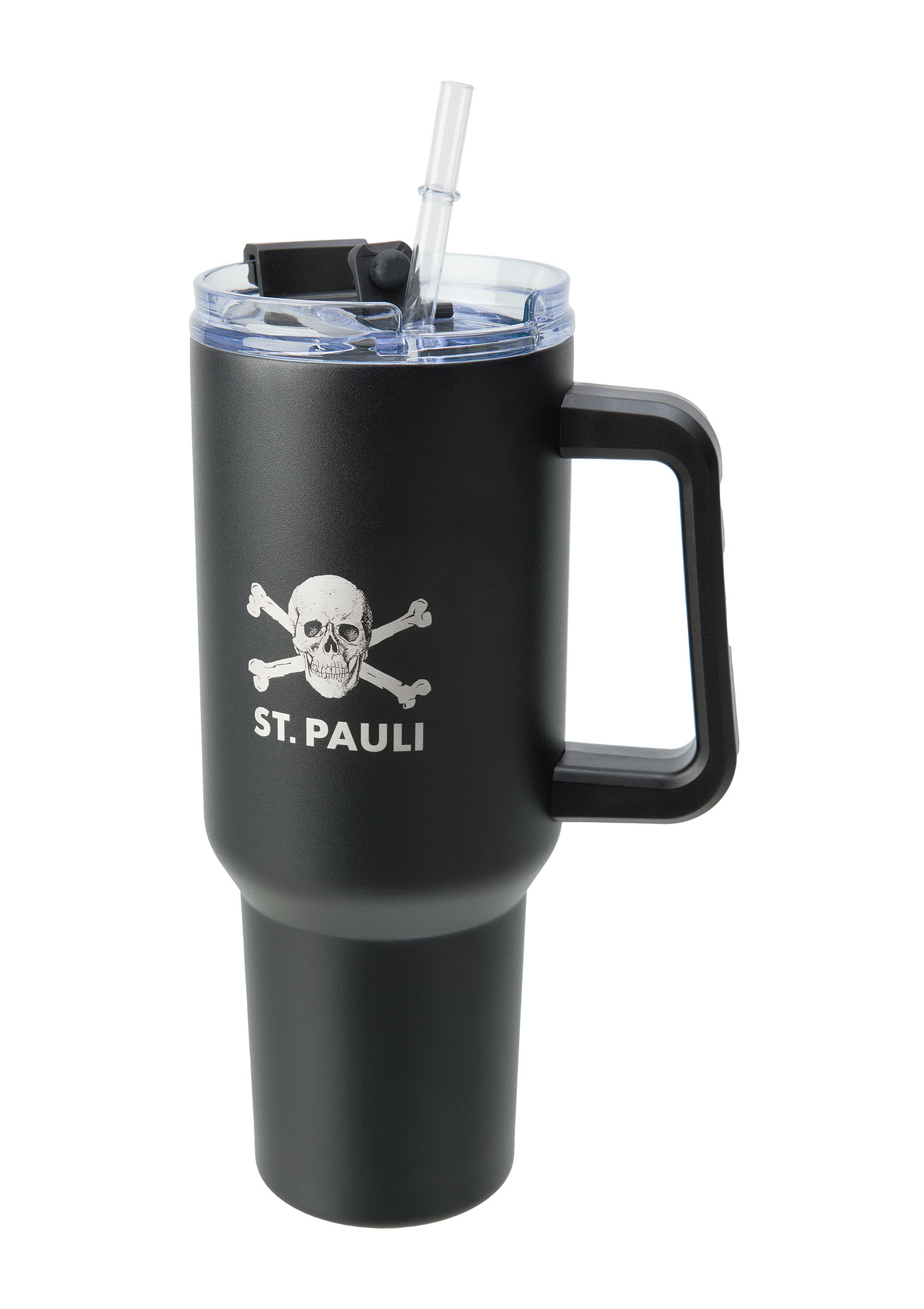 Thermobecher mit Strohhalm "Totenkopf"