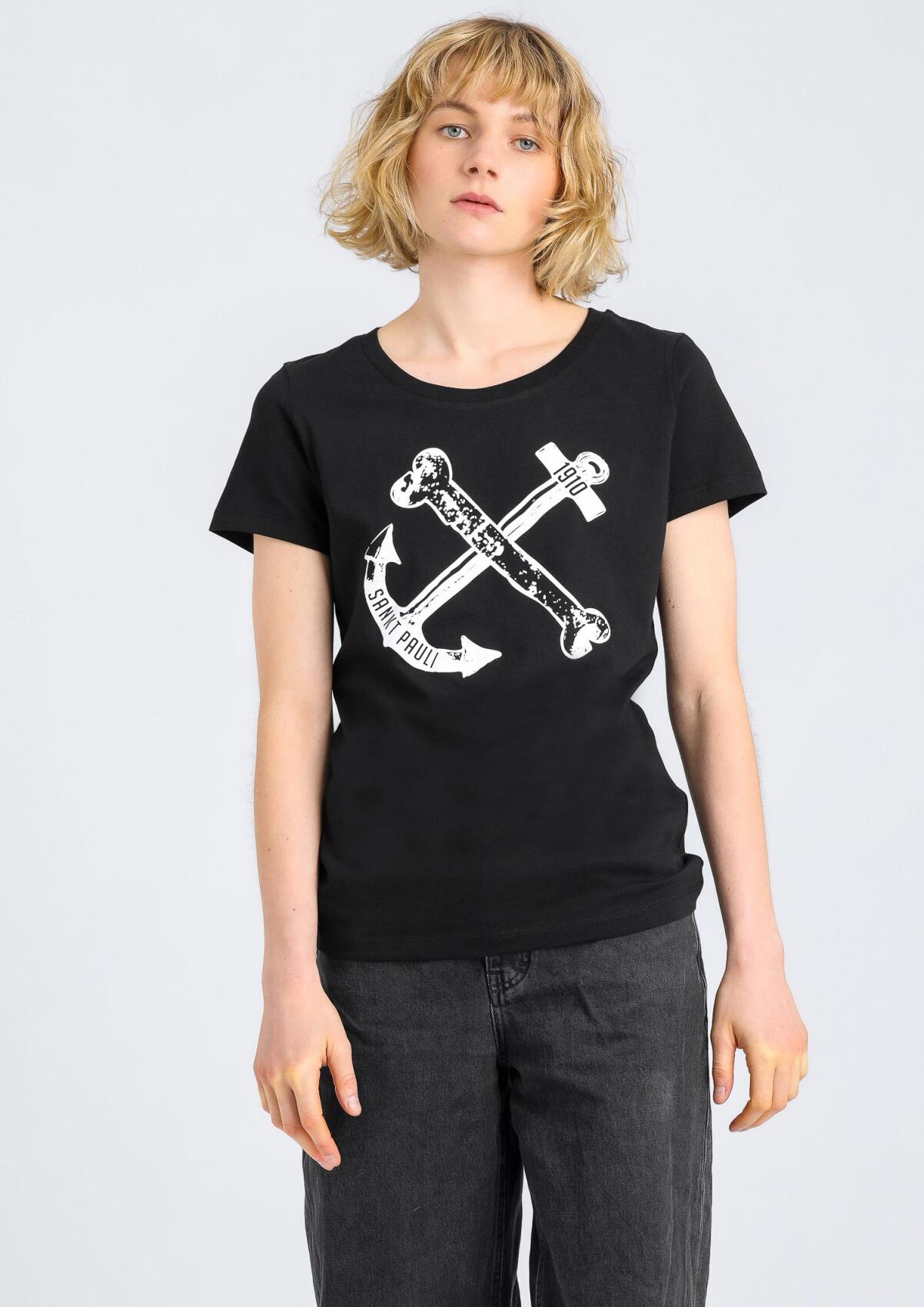 T-Shirt - tailliert "Anker Schwarz"
