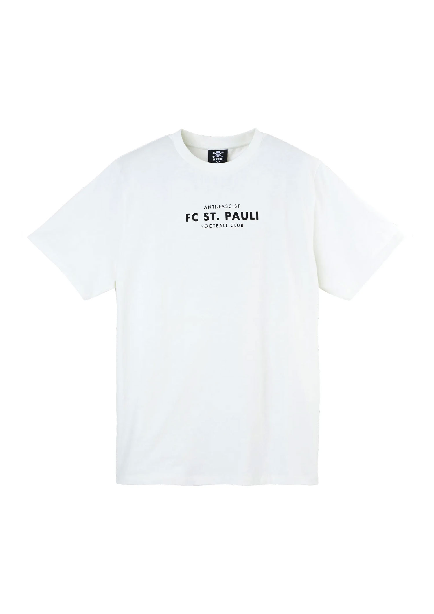 T-Shirt Anti-Fascist Totenkopf weiss