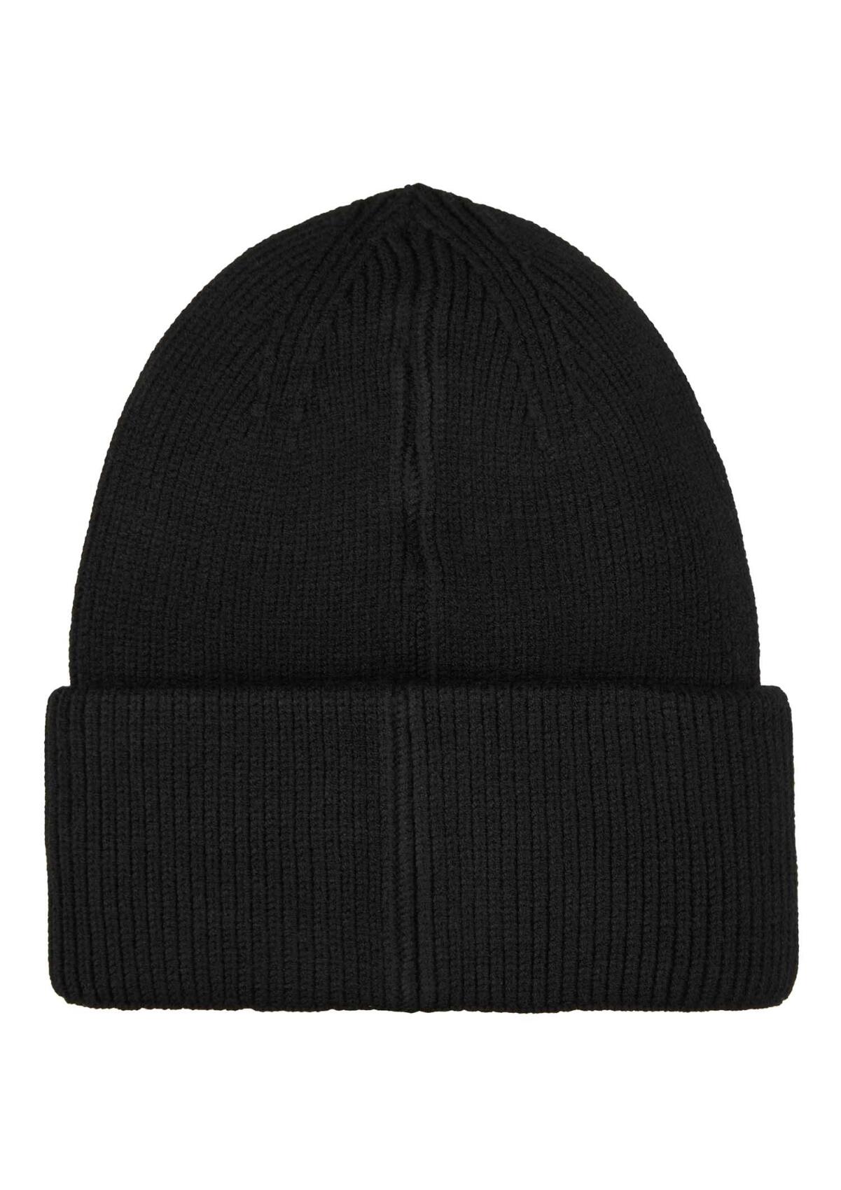 Mütze "Rippe Totenkopflabel" schwarz